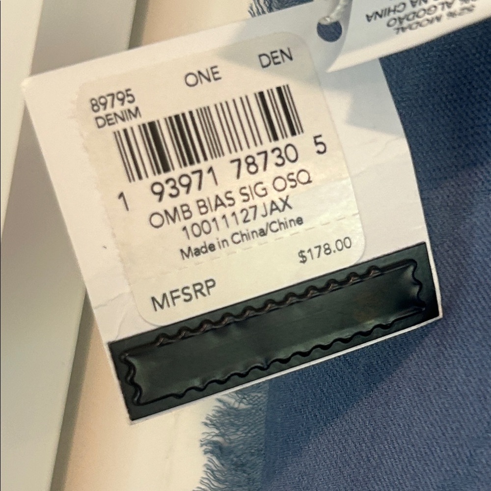 Coach Light Blue Signature Jacquard Scarf - Picture 9 of 9